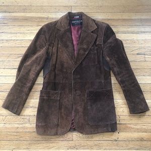 Vintage 70s Brown Suede Blazer Jacket